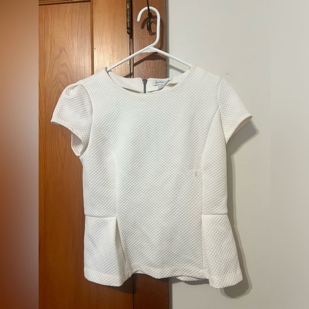 Liz Claiborne Off-White Quilted Top
